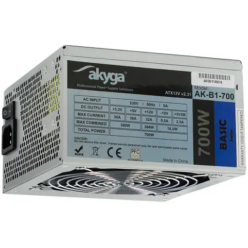 Akyga AK-B1-700 unidad de fuente de alimentación 700 W 20+4 pin ATX ATX Gris Akyga AK-B1-700 unidad de fuente de alimentación 700 W 20+4 pin ATX ATX Gris