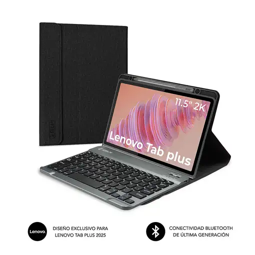 SUBBLIM Funda Tablet Keytab Pro BT Compatible con Lenovo Tab Plus 2025 Negro 11,5