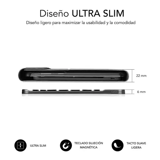 SUBBLIM Funda Tablet Keytab Pro BT Compatible con Lenovo Tab Plus 2025 Negro 11,5