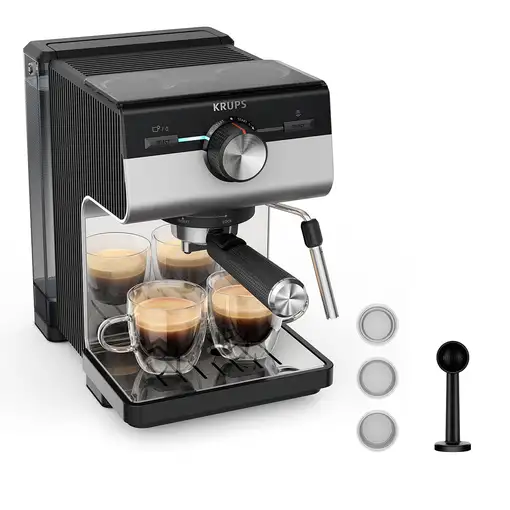 Cafeteras express Semi-automática Negro 2 L 2 cups XP384E10 KRUPS