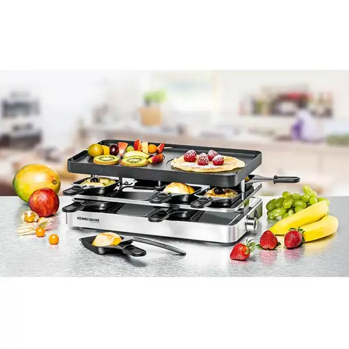 Rommelsbacher RC 1400 parrilla de interior 8 personas(s) 1200 W Acero inoxidable