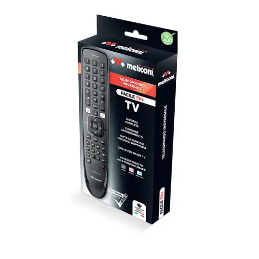 Meliconi Gumbody Facile TV+ mando a distancia RF inalámbrico Botones