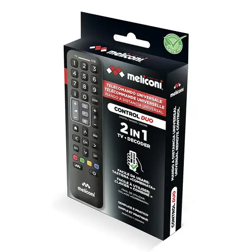Meliconi Control 2+ mando a distancia IR inalámbrico TV, Receptor de televisión Bo