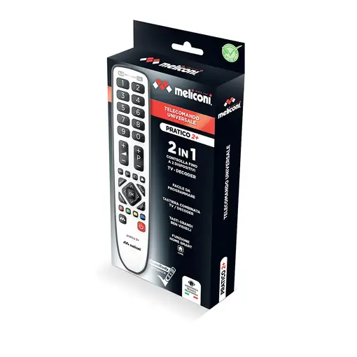 Meliconi Gumbody Pratico 2+ mando a distancia IR inalámbrico TV, Receptor de telev