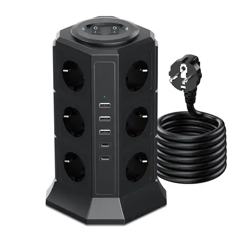 Regleta Klack de Enchufes Vertical Interruptor 4000W/16A