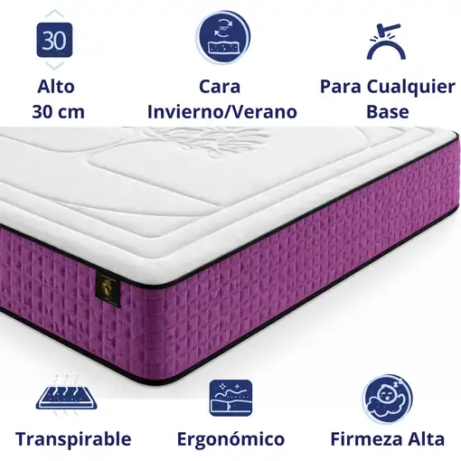 Colchón 140x200 ANATÓMICO PREMIUM Visco | Alto 30cm | Firmeza Alta