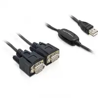DeLOCK 2x RS232/USB 2.0 cable de serie Negro