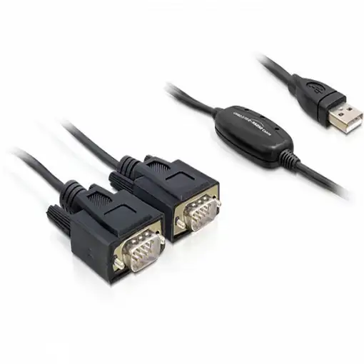 DeLOCK 2x RS232/USB 2.0 cable de serie Negro