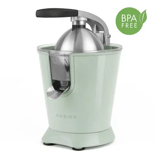 Exprimidor eléctrico ZEST7, Vertedor antigoteo, Apto para lavavajillas, Verde