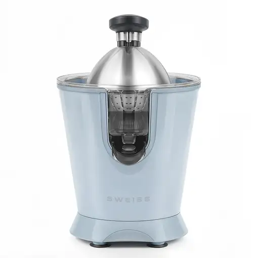 Exprimidor eléctrico ZEST6, Vertedor antigoteo, Apto para lavavajillas, Azul