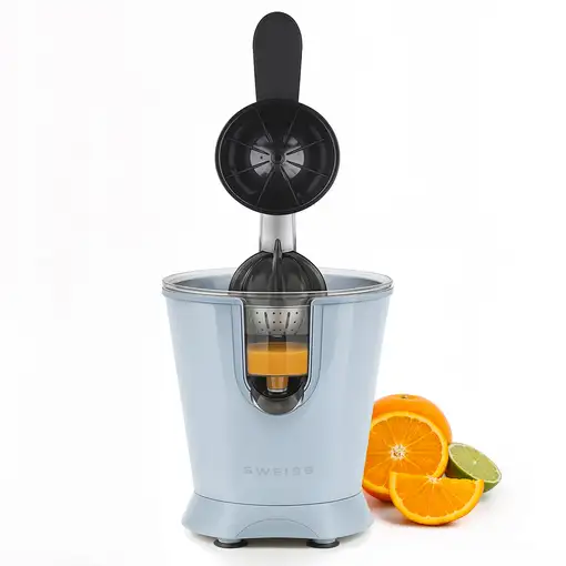 Exprimidor eléctrico ZEST6, Vertedor antigoteo, Apto para lavavajillas, Azul