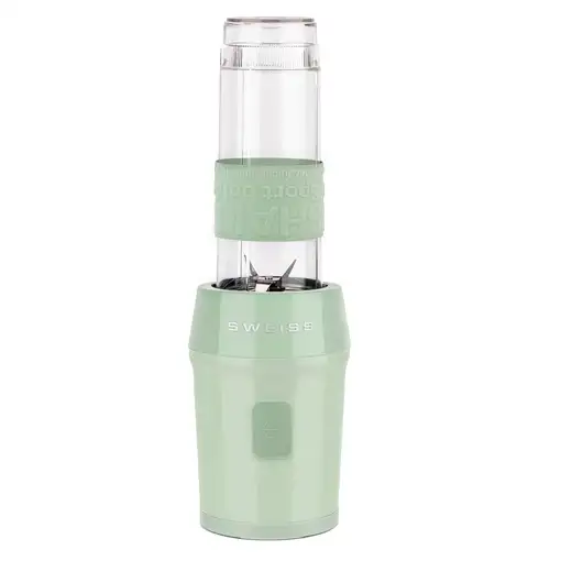 Mini Batidora Portátil MOOV7, SWEISS, 2 Botellas de 570 ml, 4 Cuchillas, Verde