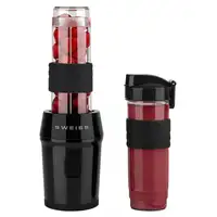 Mini Batidora Portátil MOOV9, SWEISS, 2 Botellas de 570 ml, 4 Cuchillas, Negro