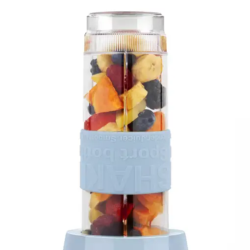 Mini Batidora Portátil MOOV6, SWEISS, 2 Botellas de 570 ml, 4 Cuchillas, Azul