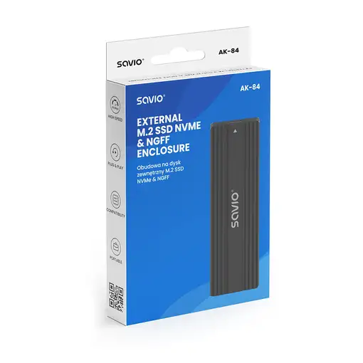 Savio AK-84 caja para disco duro externo Caja externa para unidad de estado sólido