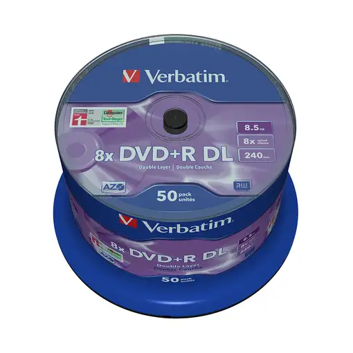 Verbatim DVD+R Double Layer 8x Matt Silver 50pk Spindle 8,5 GB DVD+R DL 50 piezas