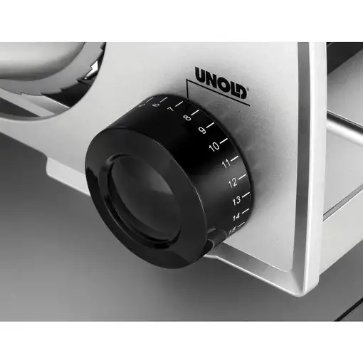 Unold 78826 rebanadora Eléctrico 100 W Negro, Plata Metal, Plástico