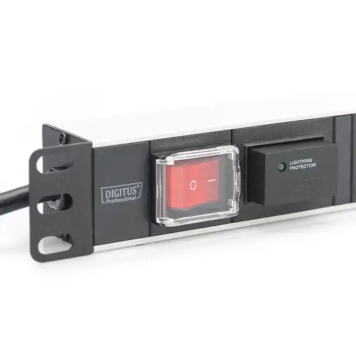 Digitus Regleta de enchufes con perfil de aluminio y conmutadores
