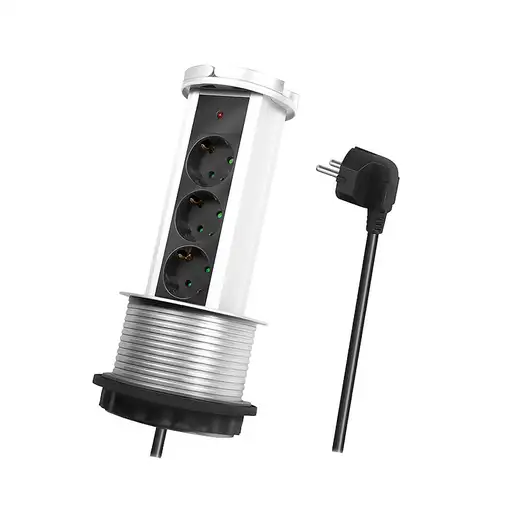 LogiLink LPS235A base múltiple 1,8 m 3 salidas AC Interior Negro, Plata