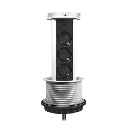 LogiLink LPS235A base múltiple 1,8 m 3 salidas AC Interior Negro, Plata