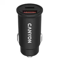 Canyon Cargador de coche C-20-03 PD 30W QC 3.0 18W USB-C USB-A Negro