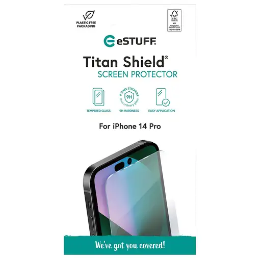 Protector de pantalla eSTUFF Titan Shield para Apple iPhone 14 Pro - Transparente