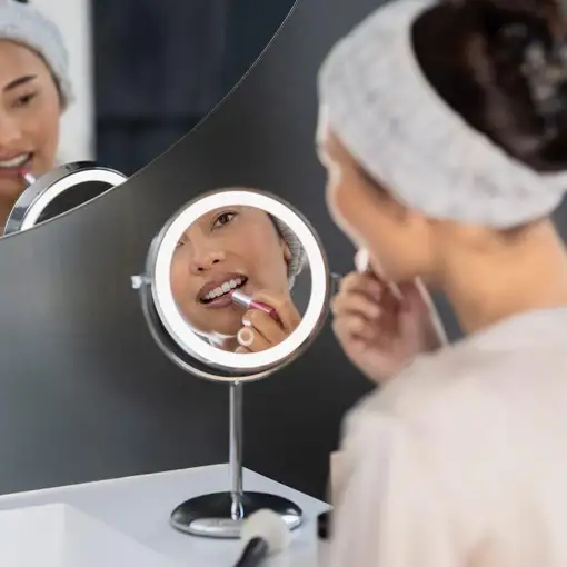 Medisana CM 844 espejo para maquillaje Independiente Alrededor Cromo