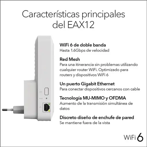 NETGEAR AX1600 amplificador de señal Wi-fi