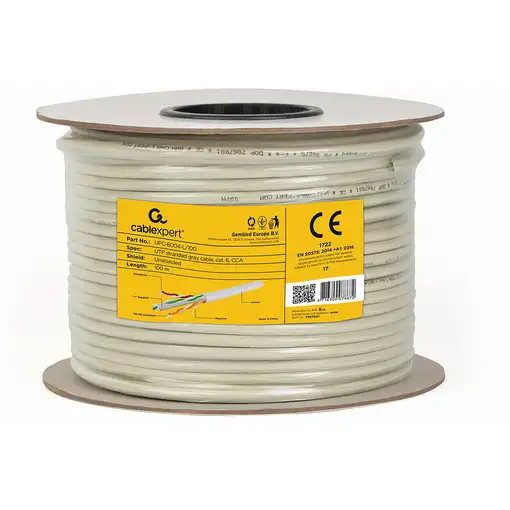 Gembird CAT6 UTP 100m cable de red Gris U/UTP (UTP)