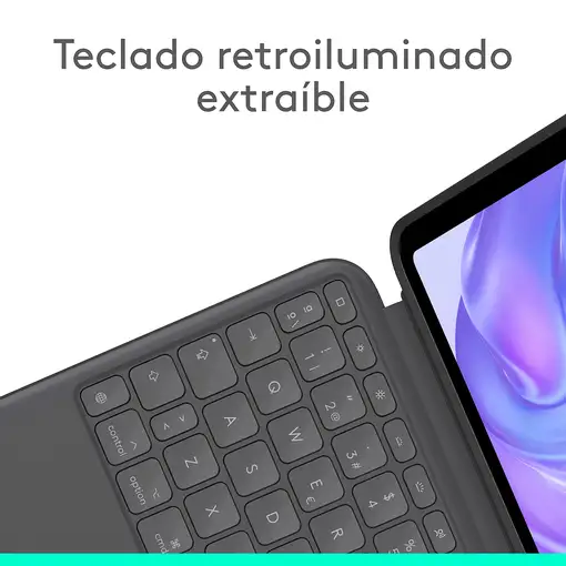 Logitech Combo Touch, Funda con Teclado, iPad Pro 11 Pulgadas (M4)(2024) - Teclado