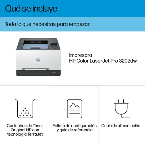HP LaserJet Pro 3202dw Inalámbrico Multifunction Color Impresora, A doble cara