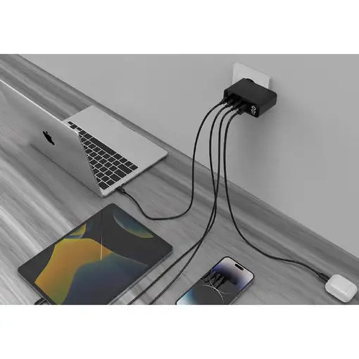 Gembird TA-UC-PDQC100LCD-01-BK cargador de dispositivo móvil Portátil