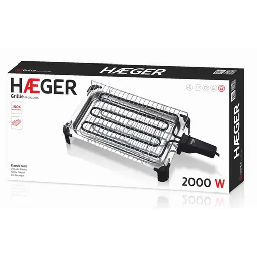 Haeger Grillie Independiente 2000 W Acero inoxidable