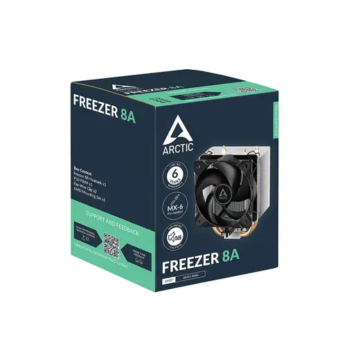 ARCTIC Freezer 8A Procesador Refrigerador de aire 10 cm Aluminio, Negro