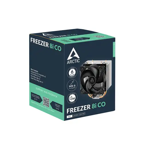ARCTIC Freezer 8i CO Procesador Refrigerador de aire 10 cm Aluminio, Negro