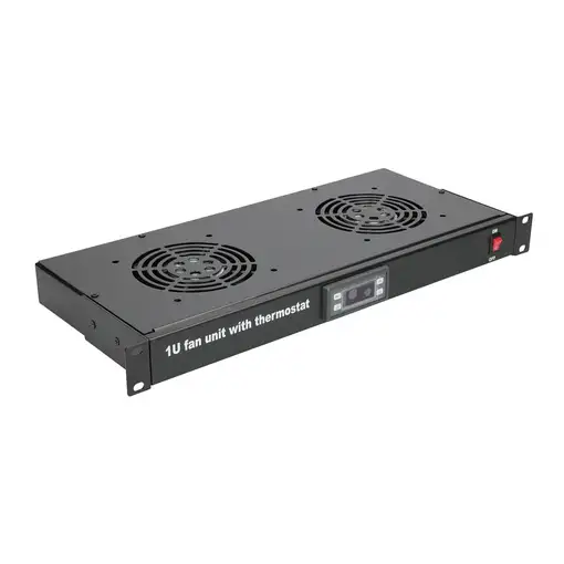 Extralink Panel de ventilador 19", 2 ventiladores, con termostato