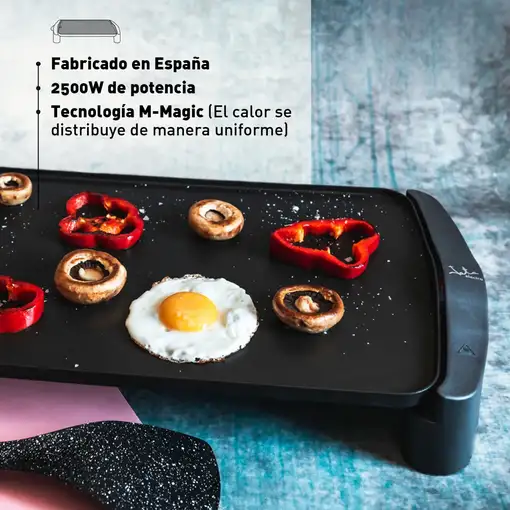 Plancha de cocina eléctrica JATA GR555A de 46 x 28 cm. Fabricada en España