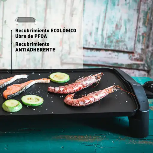 Plancha de cocina eléctrica JATA GR555A de 46 x 28 cm. Fabricada en España