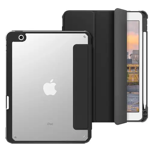 eSTUFF ES68200001-BULK funda para tablet 25,9 cm (10.2") Folio Negro, Transparente