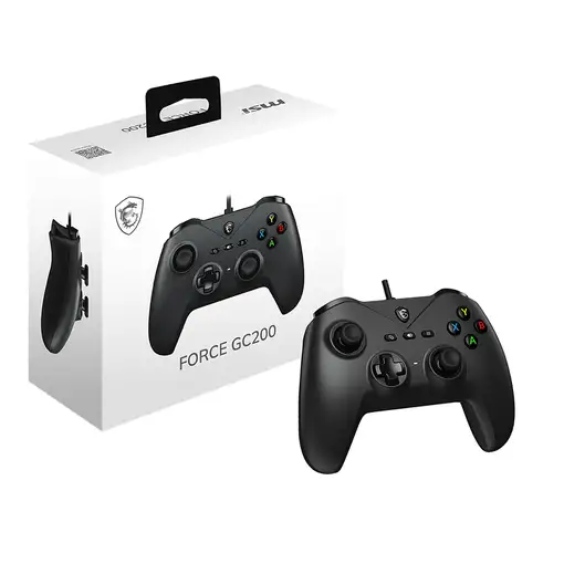 MSI FORCE GC200 mando y volante Negro USB Gamepad Analógico/Digital Android, PC