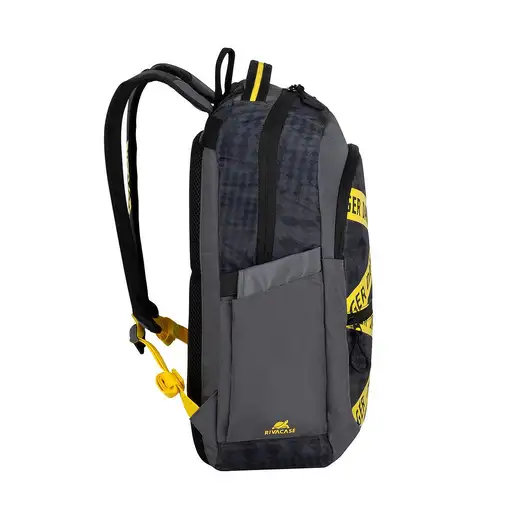Rivacase Erebus 39,6 cm (15.6") Mochila Camuflaje, Gris, Amarillo