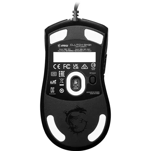 MSI CLUTCH GM31 LIGHTWEIGHT ratón Juego mano derecha USB tipo A Óptico 12000 DPI
