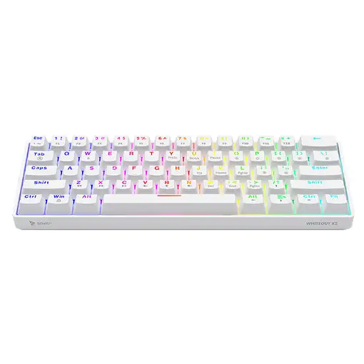 Savio WHITEOUT X2 BLUE teclado Universal USB QWERTY Blanco