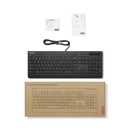 Lenovo Smartcard Wired keyboard II teclado Oficina USB Español Negro