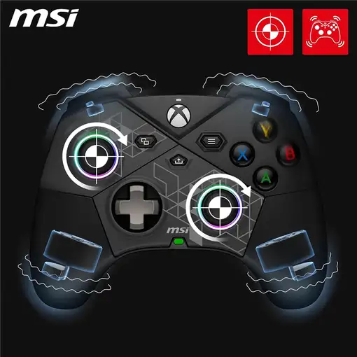 MSI FORCE PRO W CONTROLLER Negro USB 2.0 Gamepad Analógico/Digital Android, PC, Xb