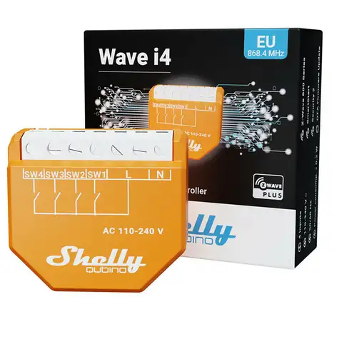 Shelly Qubino Wave i4 Interruptor inteligente Naranja