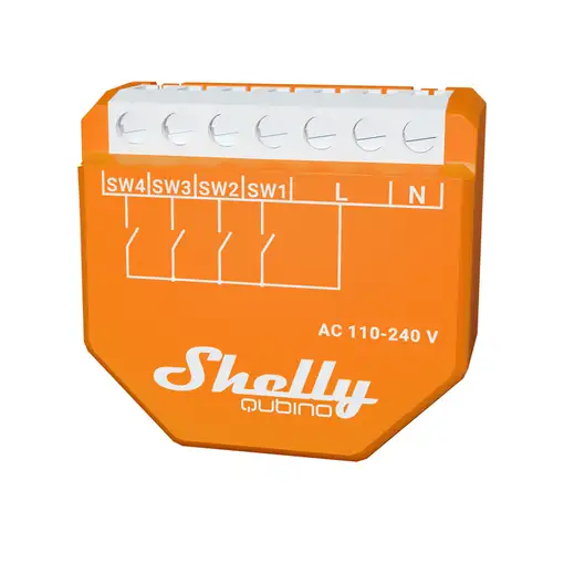 Shelly Qubino Wave i4 Interruptor inteligente Naranja