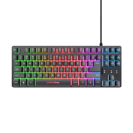 Trust GXT 833 Thado teclado Juego USB Holandés Negro, Plata
