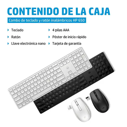 HP Combo de teclado y ratón inalámbricos 650