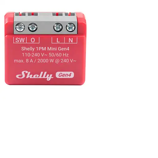 Shelly 1PM Mini Gen4 Interruptor inteligente Rojo